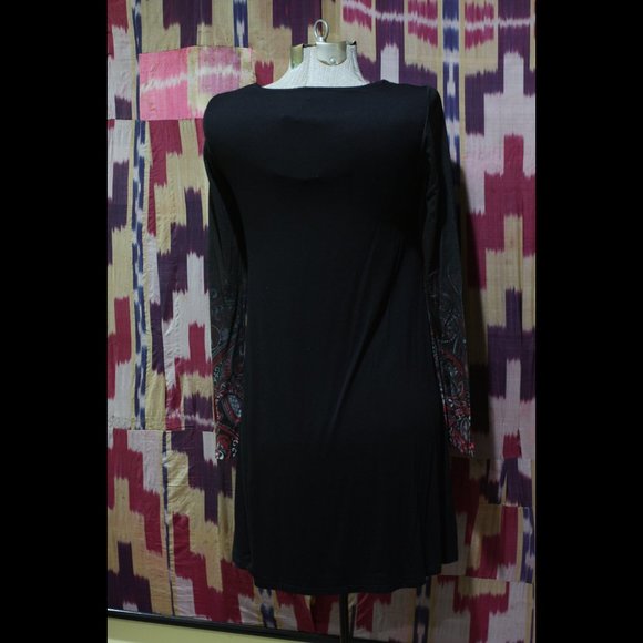 DESIGUAL Black Gray Red Dress - Picture 3 of 6